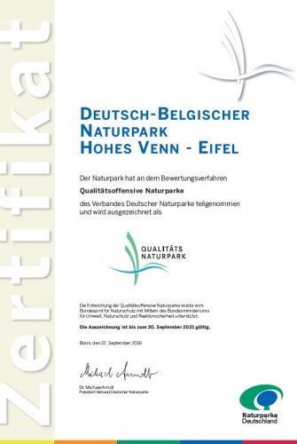 Auszeichnung zum Qualitätsnaturpark 2016