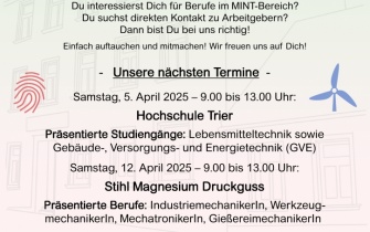 Berufsinformationstermine im SFZ: Hochschule Trier und Stihl, Weinsheim <span class="copy">&copy; SFZ Prümer Land</span>