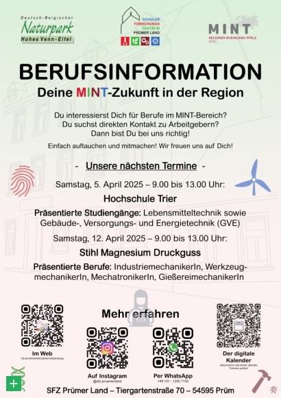 Berufsinformationstermine im SFZ: Hochschule Trier und Stihl, Weinsheim <span class="copy">&copy; SFZ Prümer Land</span>