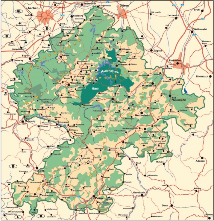 Karte des Deutsch-Belgischen Naturparks Hohes Venn - Eifel