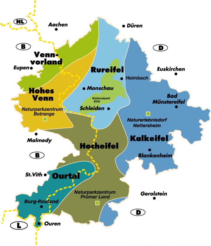 Landschaftskarte des Deutsch-Belgischen Naturparks Hohes Venn - Eifel