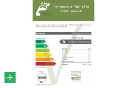 Mit der Darstellung der bekannten Energieeffiezienzklassen erkennt der Gast die Klimafreundlichkeit des Betriebes <span class="copy">&copy; Viabono GmbH</span>