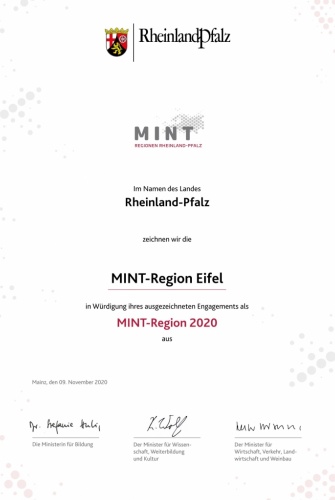 Siegerurkunde_MINT-Region_Eifel_2020