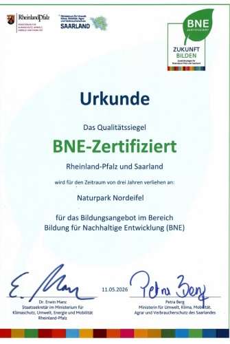 Urkunde BNE zertifiziert 2026