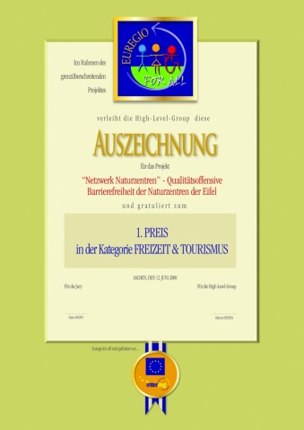 Urkunde "Euregio-Award"