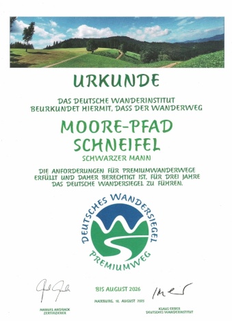 Urkunde Moorepfad 2023_Deutsches Wandersiegel